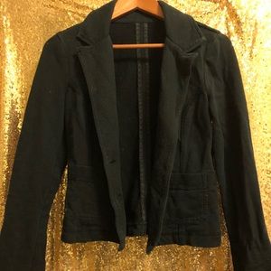 Black denim blazer